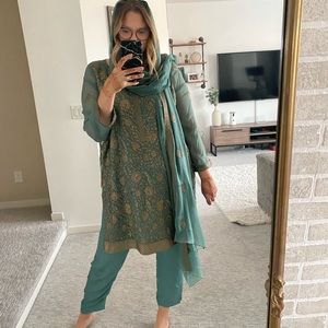 Indian Suit- Top, scarf, pants